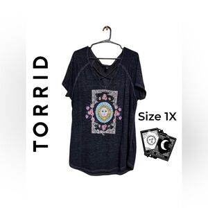 🔮 Torrid Tarot Card Criss-Cross Tunic Tee | NWOT | Rare
